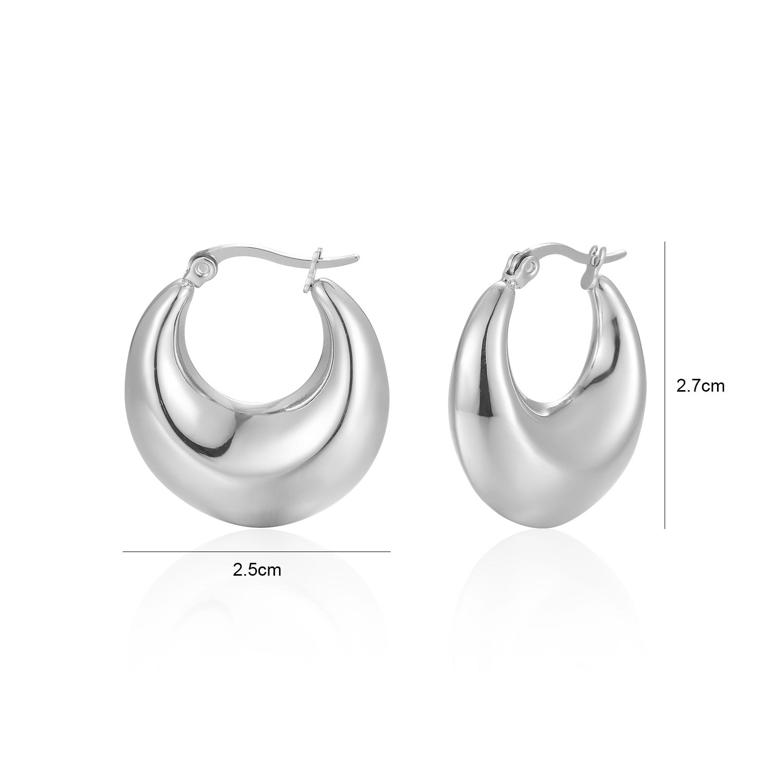 Chunky oorbellen zilver - Desieradenconcurrent.nl