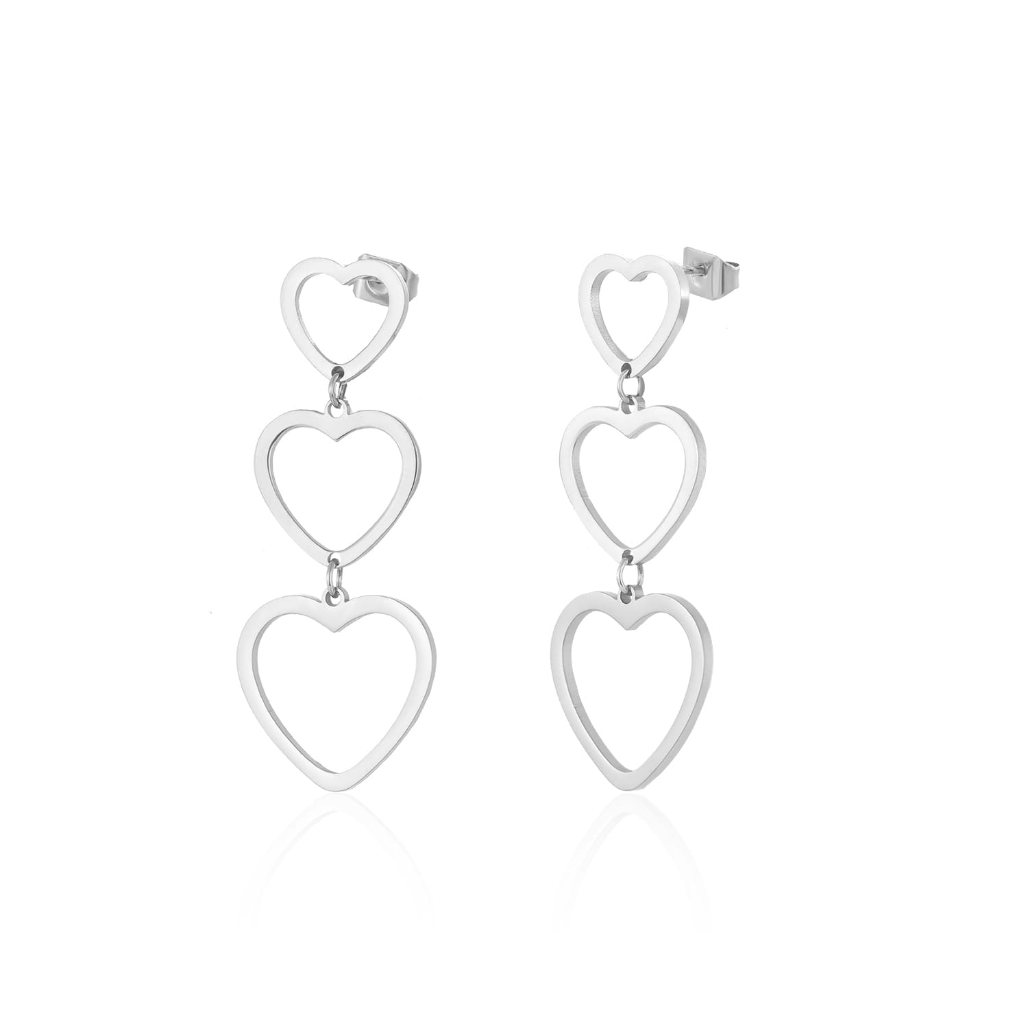 Drie hangende hartjes zilver - Desieradenconcurrent.nl