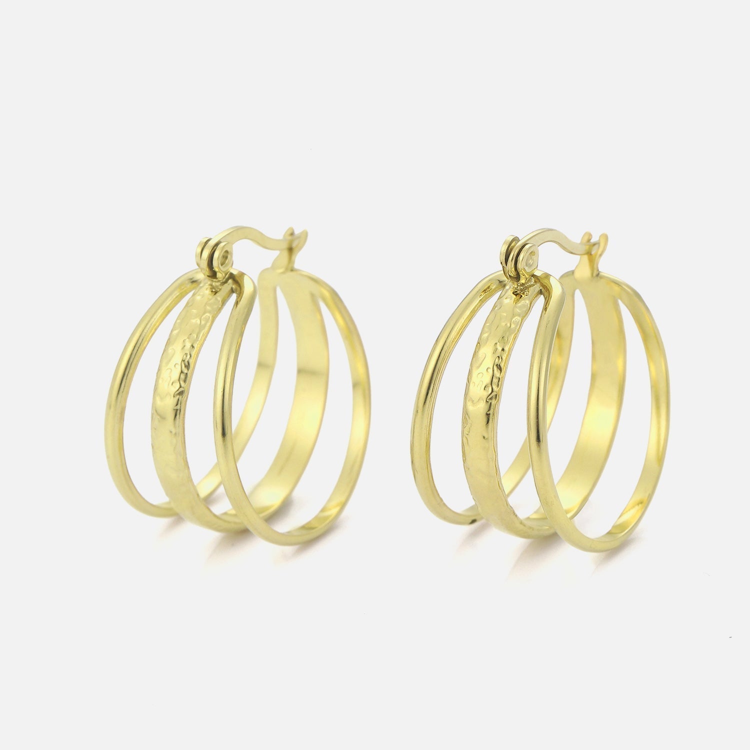 Drielaags hoops goud - Desieradenconcurrent.nl