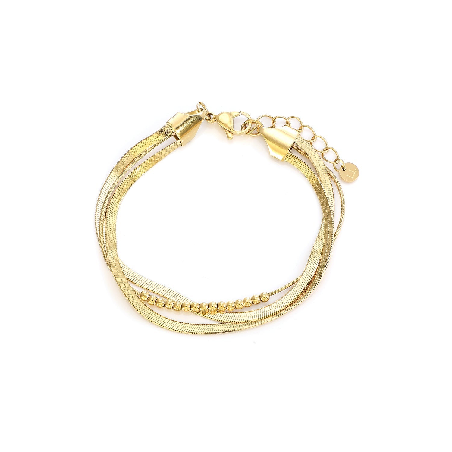 Drielaags Lux armband goud - Desieradenconcurrent.nl