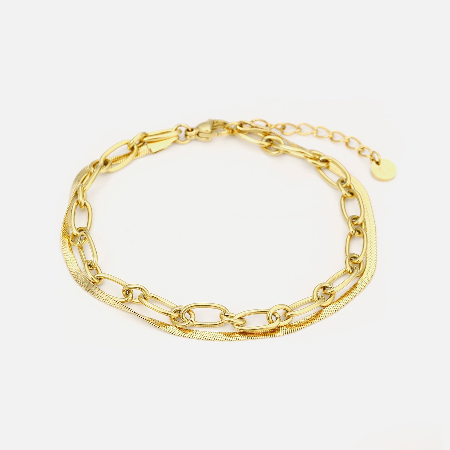 DYO Armband tweelaags plat goud - Desieradenconcurrent.nl