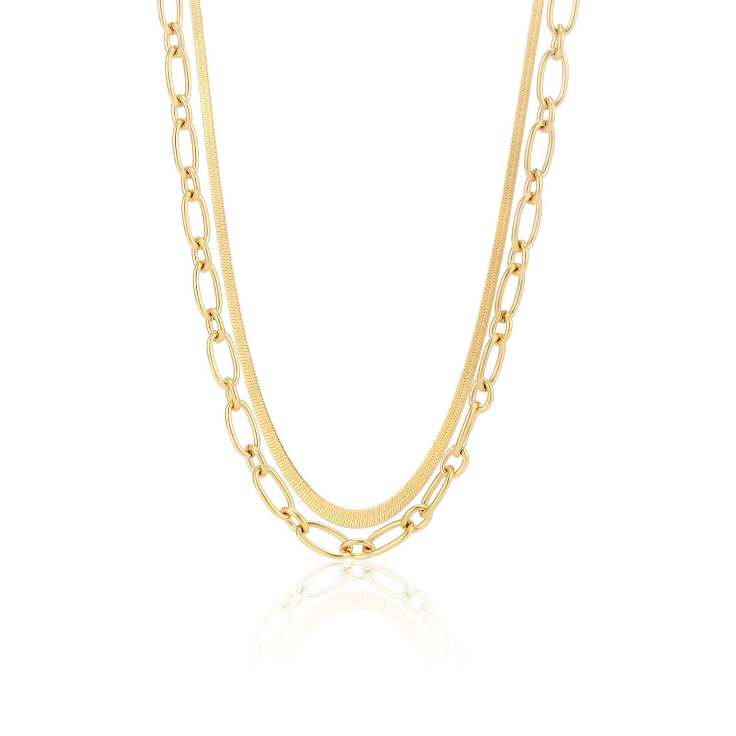 DYO Ketting tweelaags plat goud - Desieradenconcurrent.nl