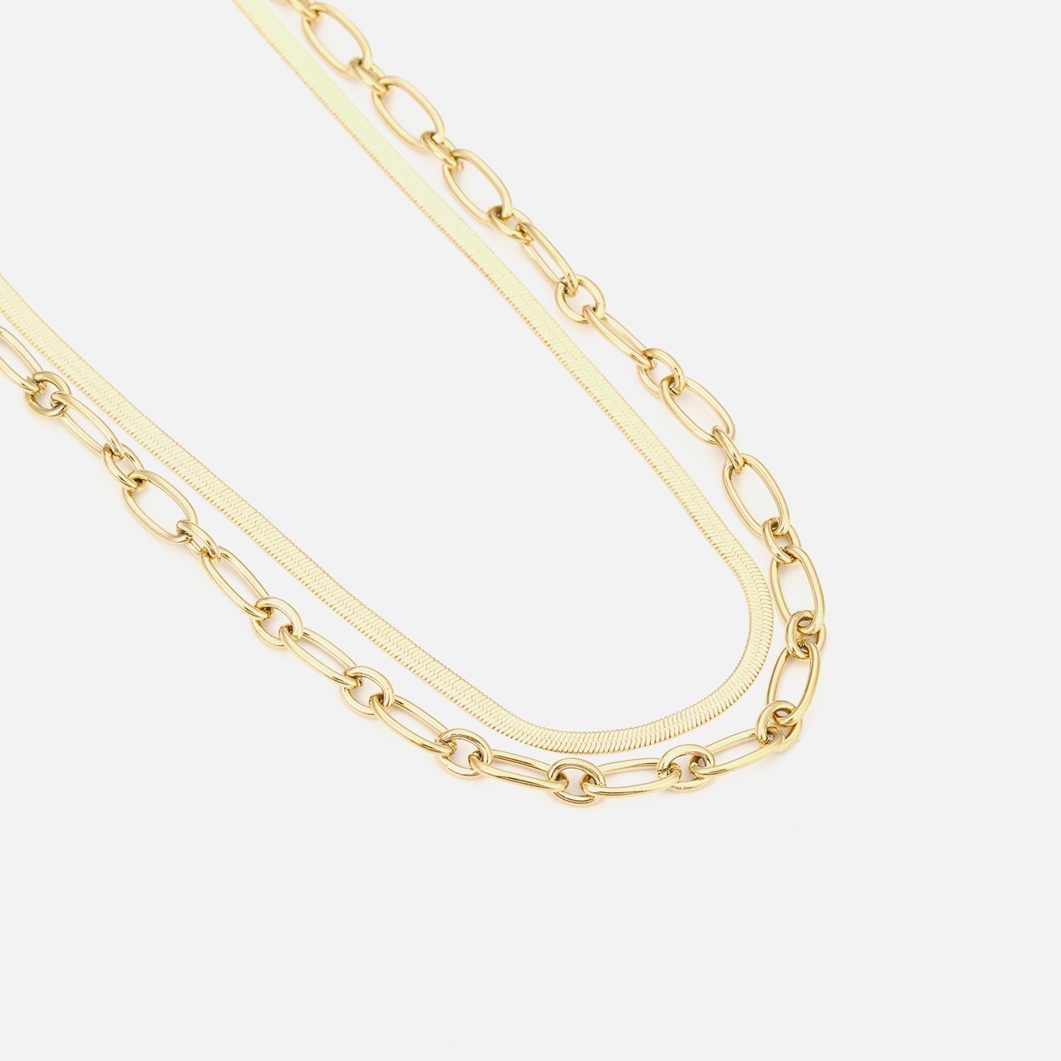 DYO Ketting tweelaags plat goud - Desieradenconcurrent.nl