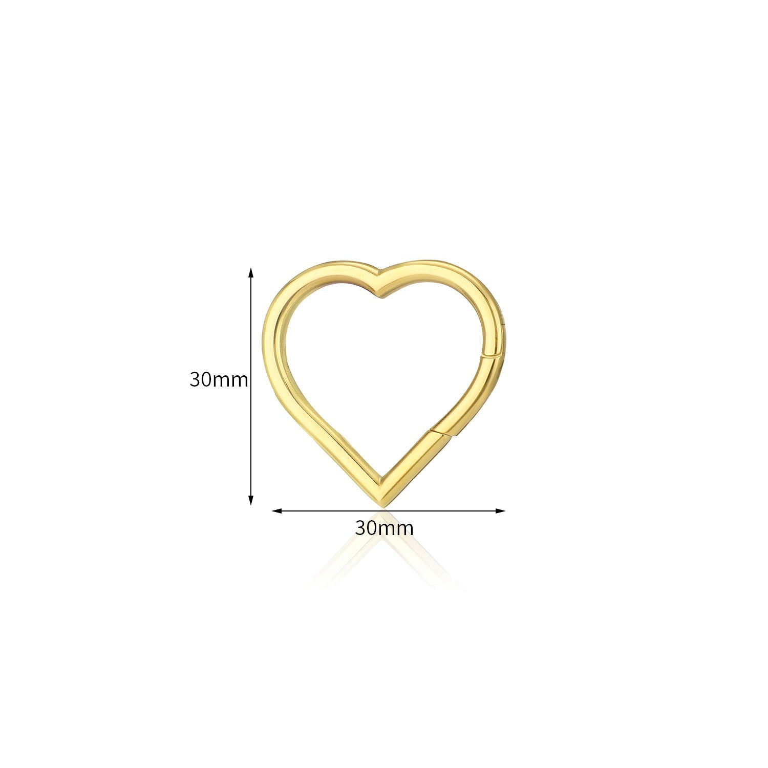 DYO Premium clip hart groot goud - Desieradenconcurrent.nl