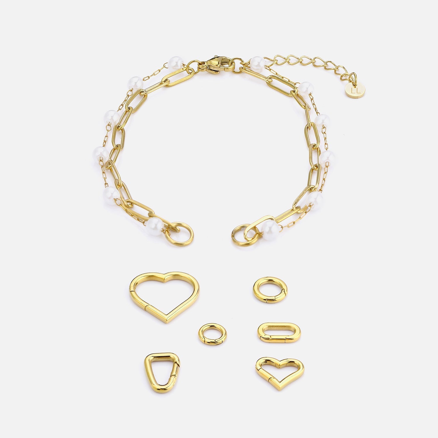 DYO Premium tweelaags parel armband goud - Desieradenconcurrent.nl