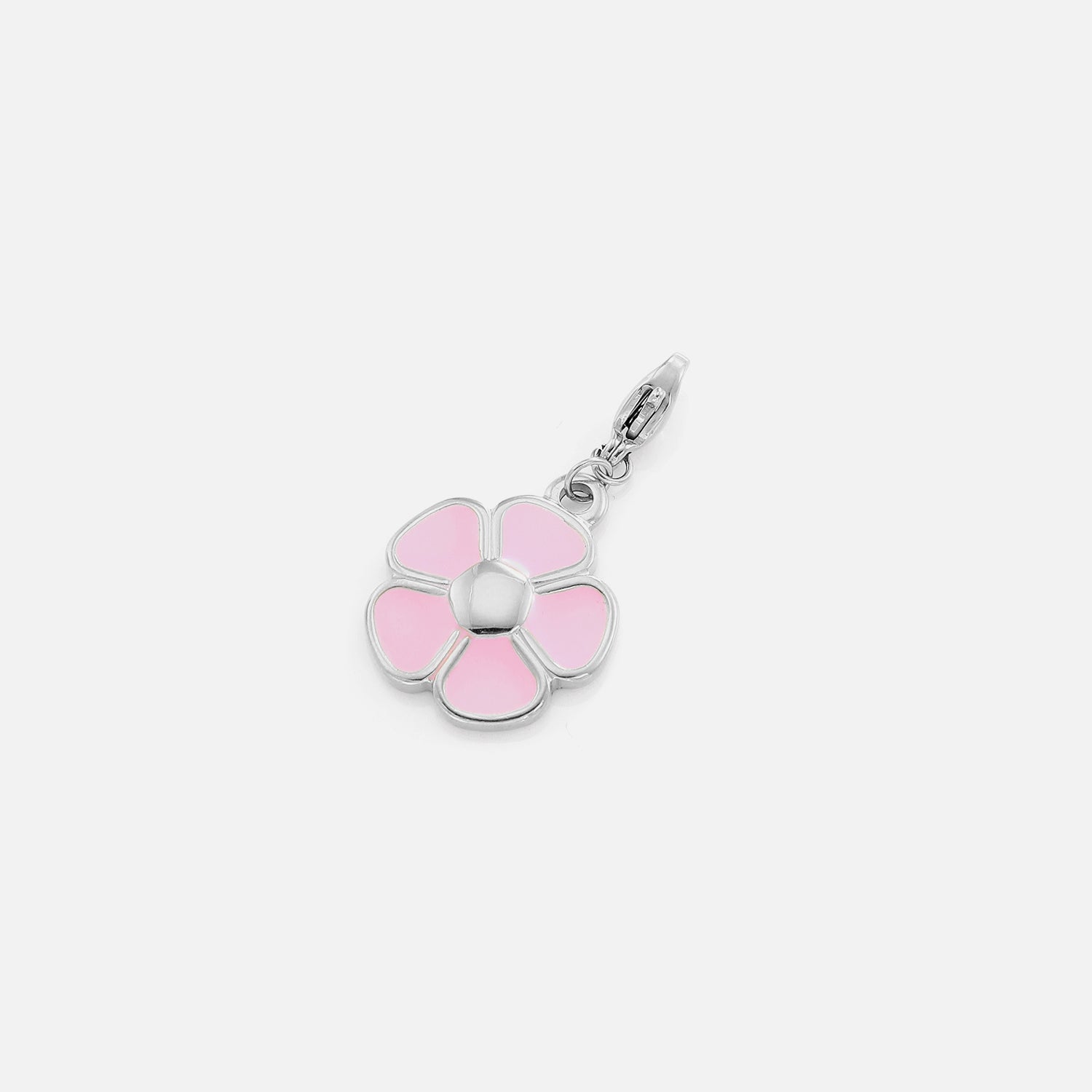DYO roze bloem groot zilver - Desieradenconcurrent.nl
