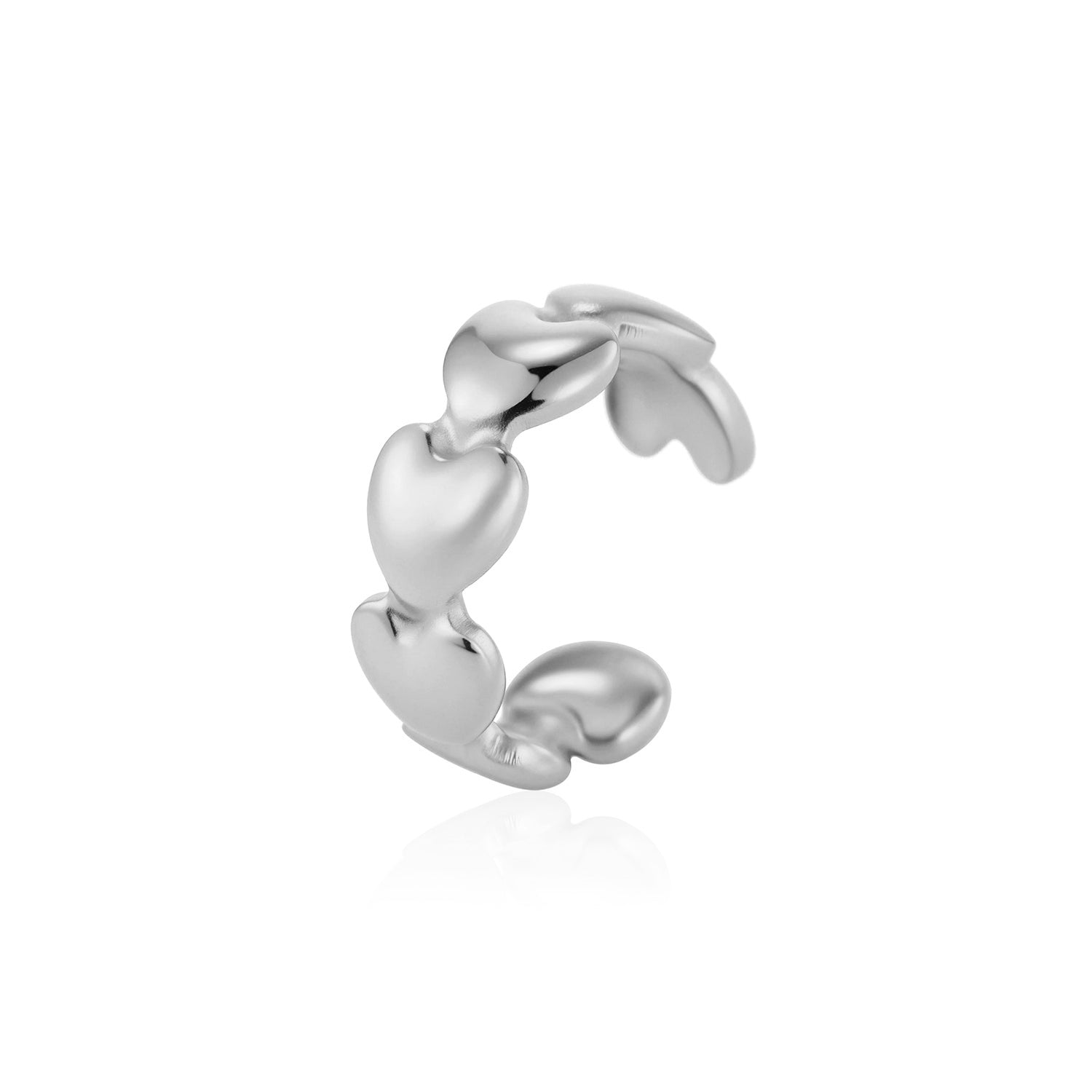 Ear cuff fancy hartjes zilver - Desieradenconcurrent.nl