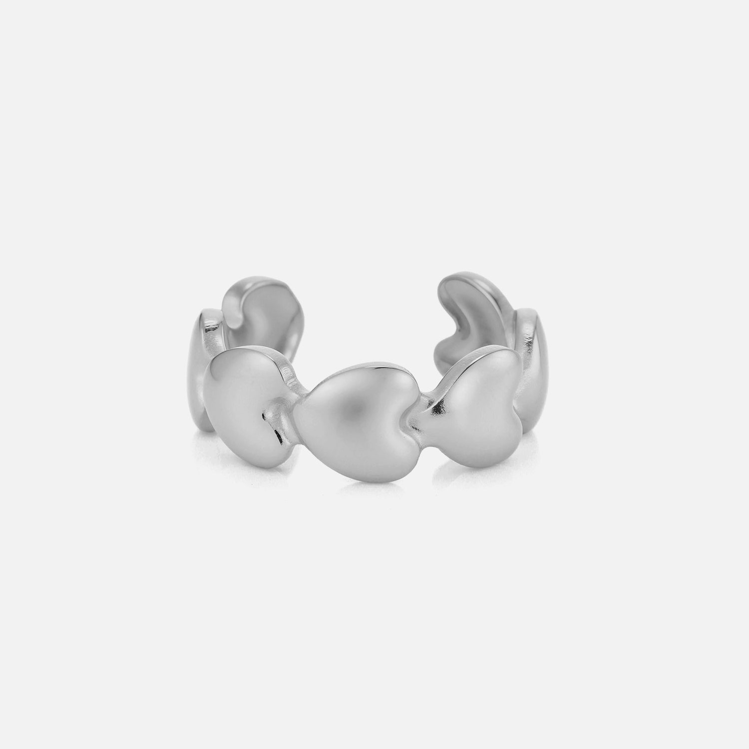 Ear cuff fancy hartjes zilver - Desieradenconcurrent.nl