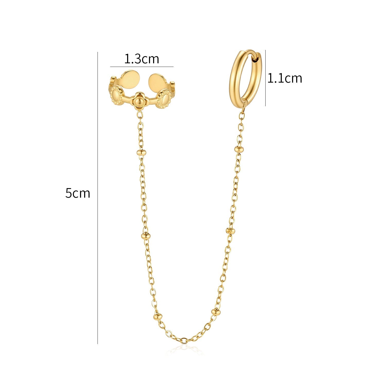 Ear cuff ketting boho goud - Desieradenconcurrent.nl