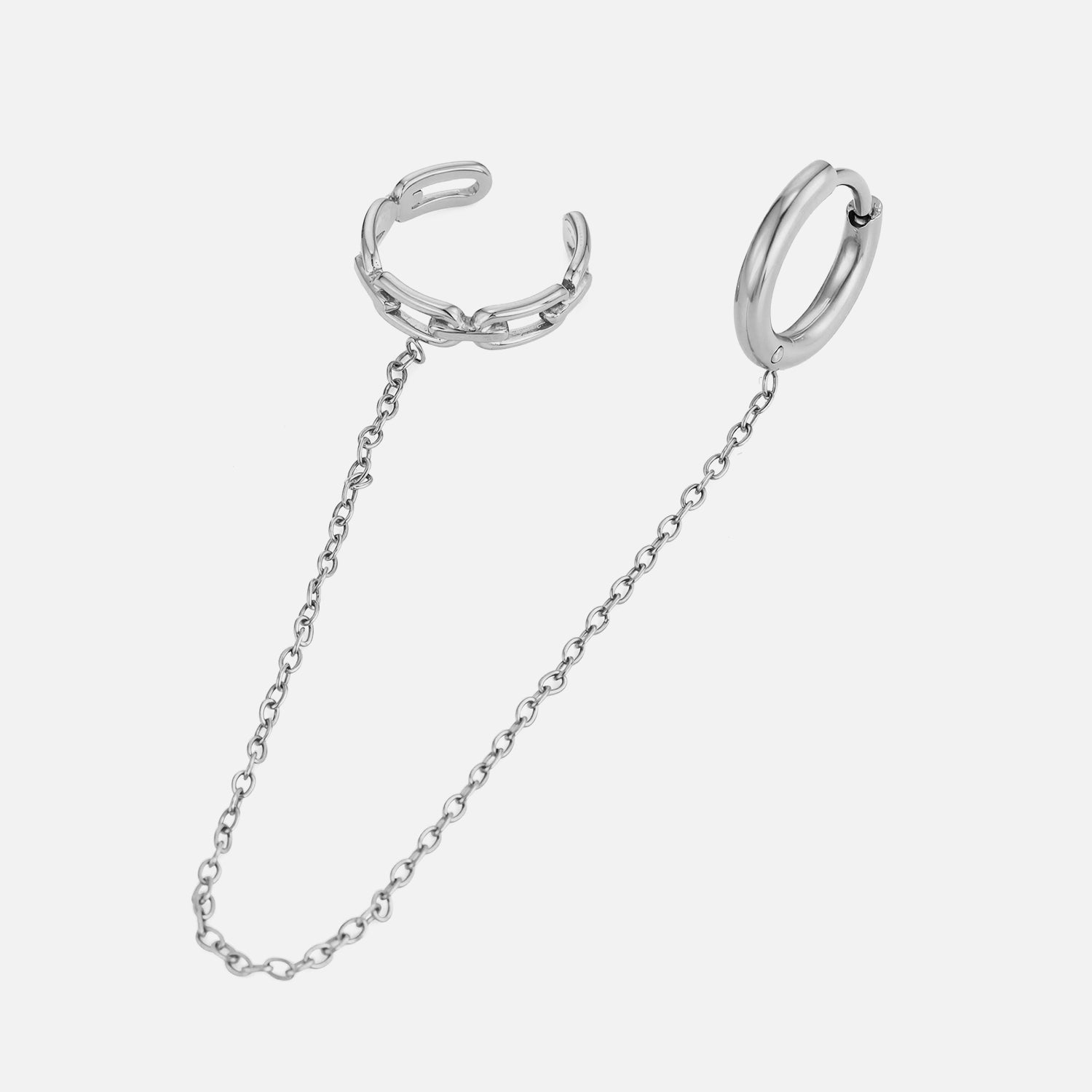 Ear Cuff ketting schakels zilver - Desieradenconcurrent.nl
