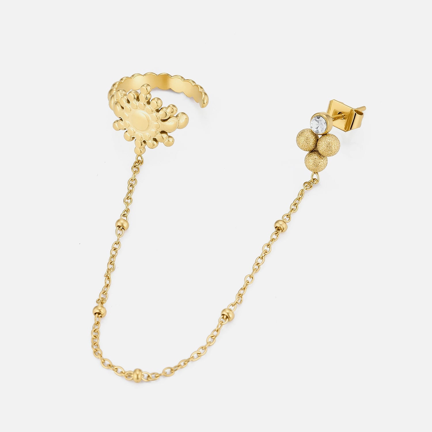 Ear Cuff ketting zon goud - Desieradenconcurrent.nl