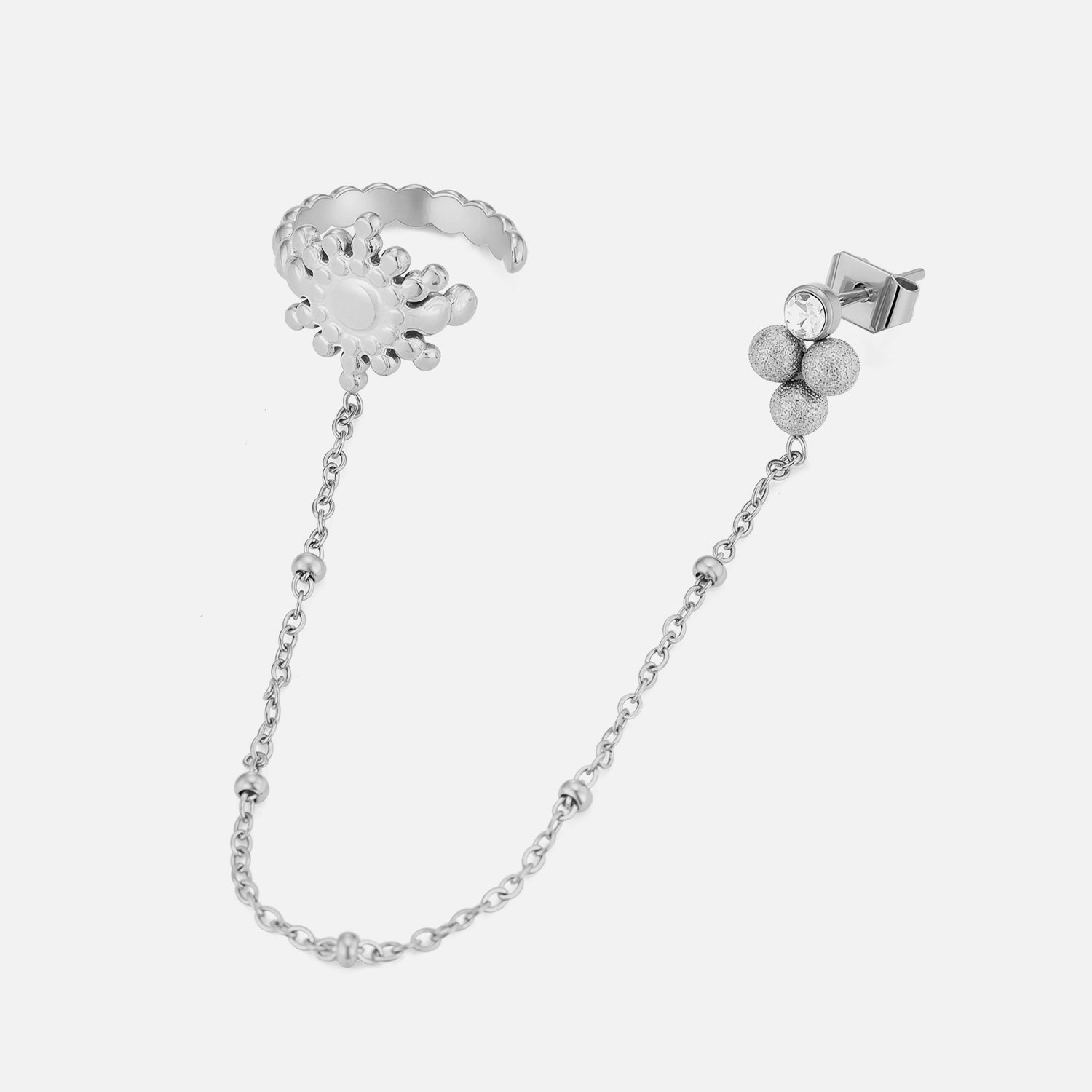 Ear Cuff ketting zon zilver - Desieradenconcurrent.nl