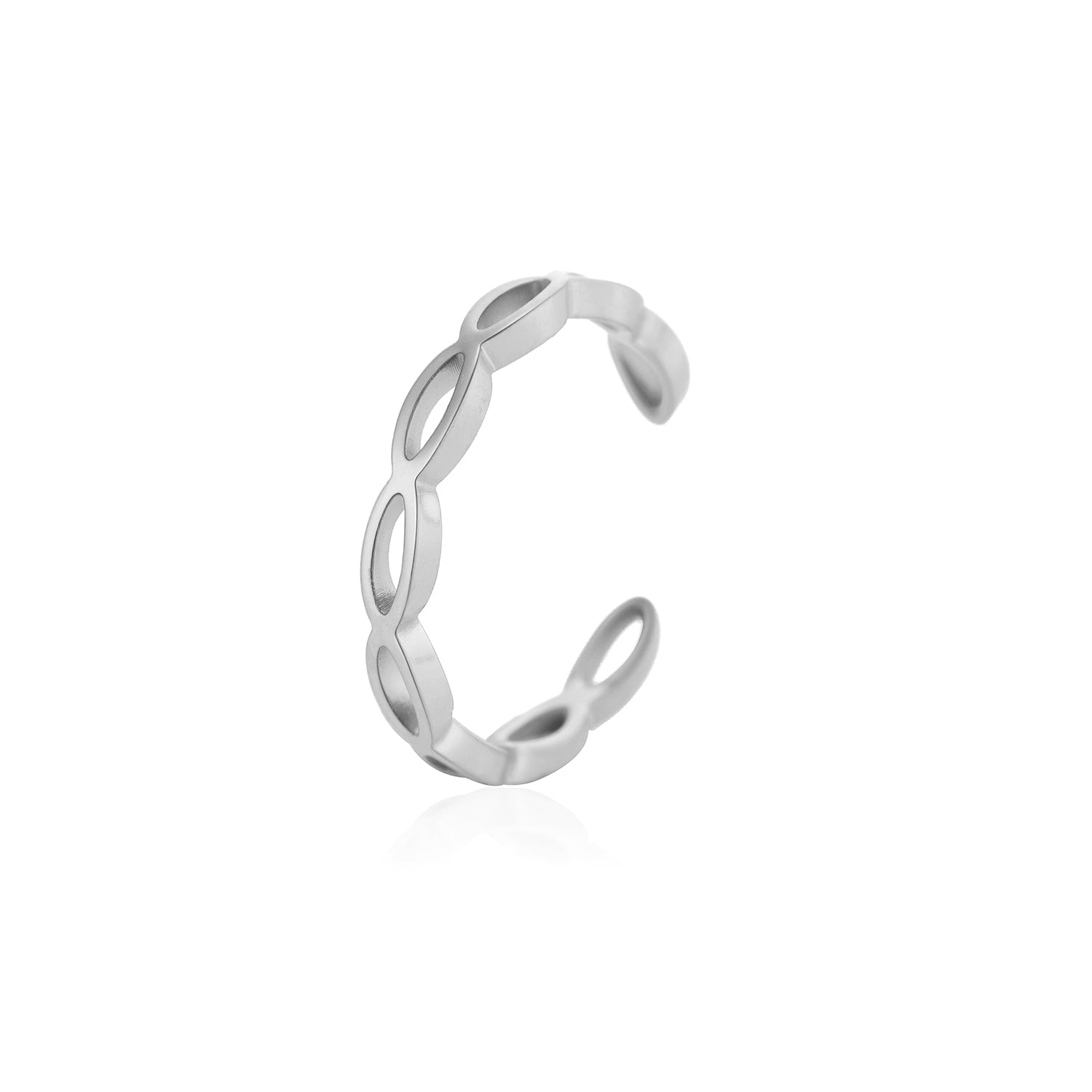 Ear cuff open schakels zilver - Desieradenconcurrent.nl