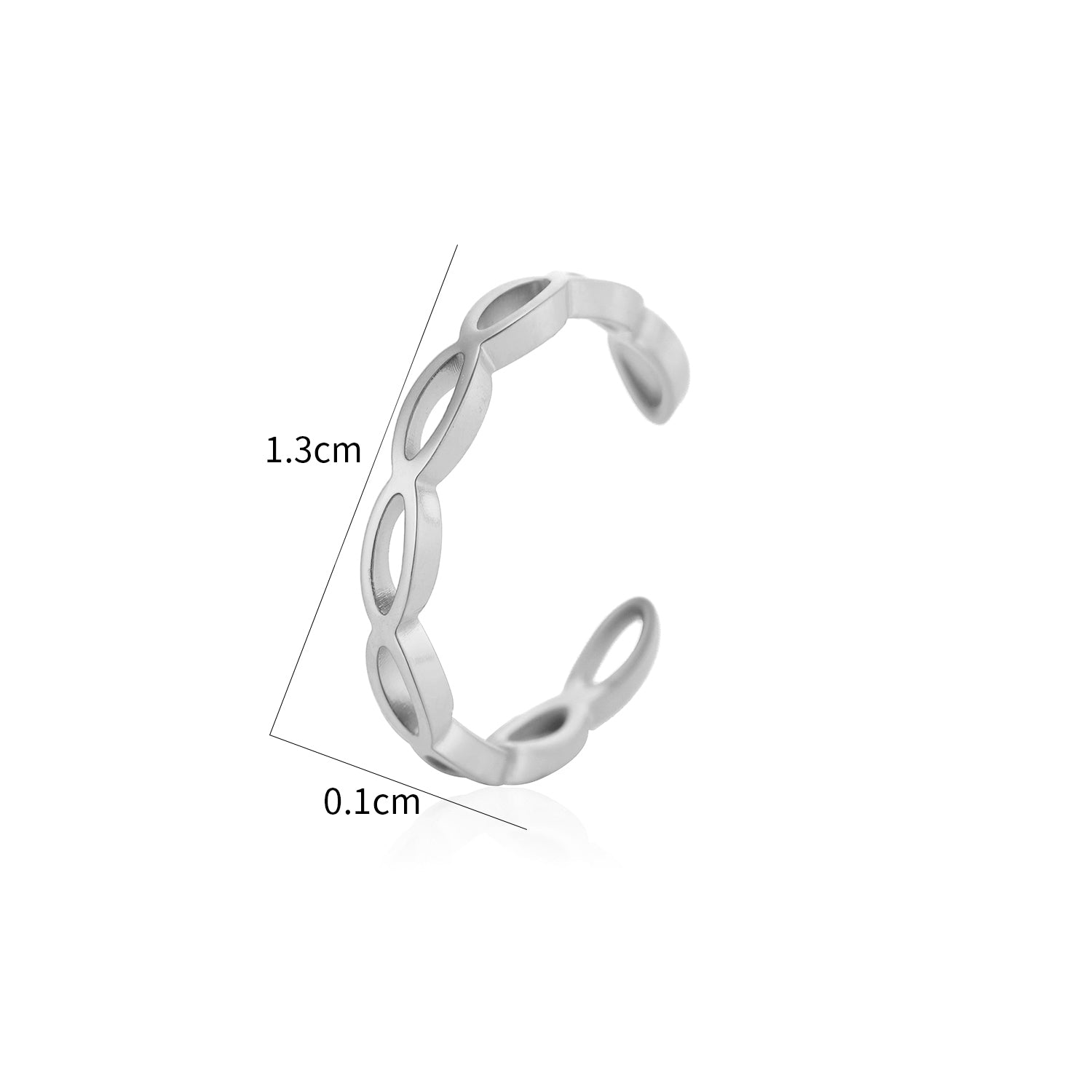 Ear cuff open schakels zilver - Desieradenconcurrent.nl