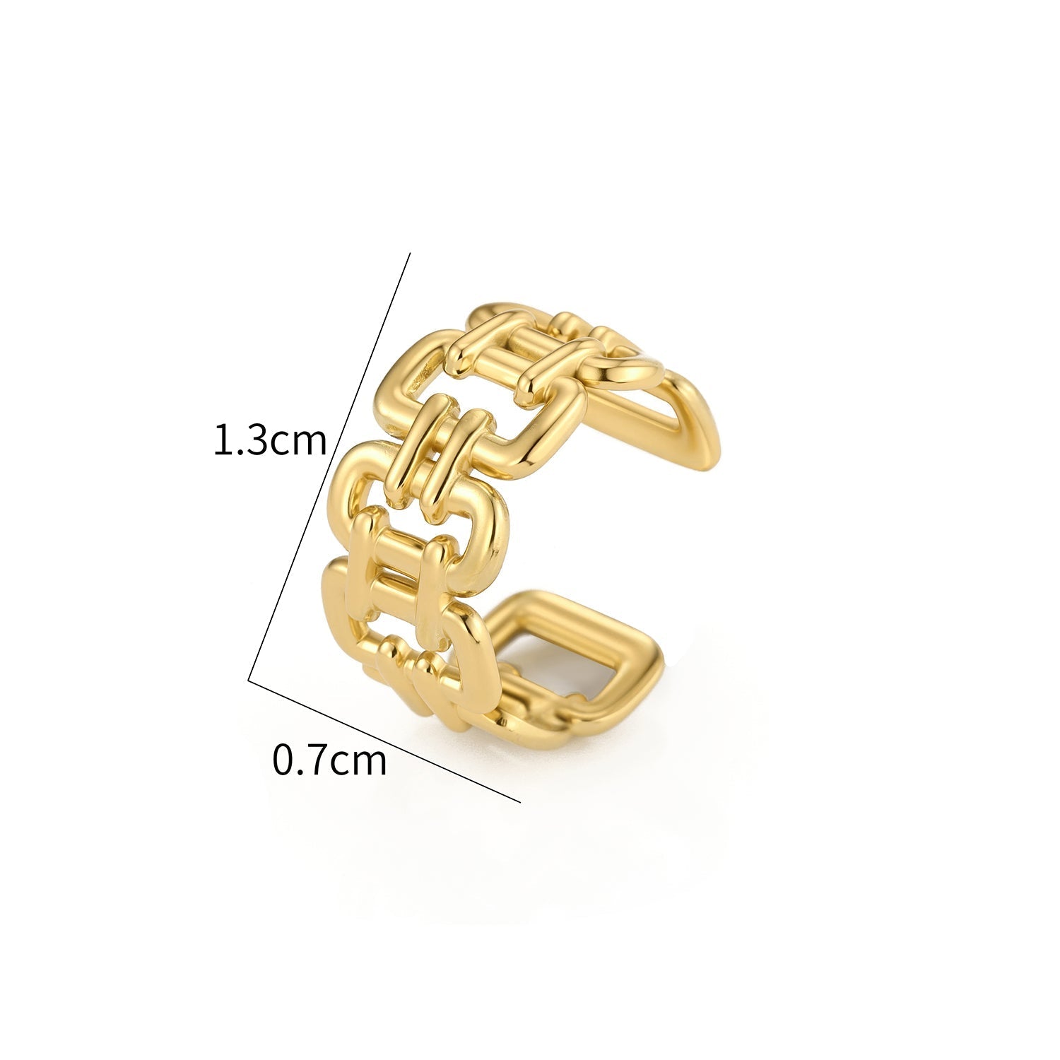 Ear cuff statement schakels goud - Desieradenconcurrent.nl