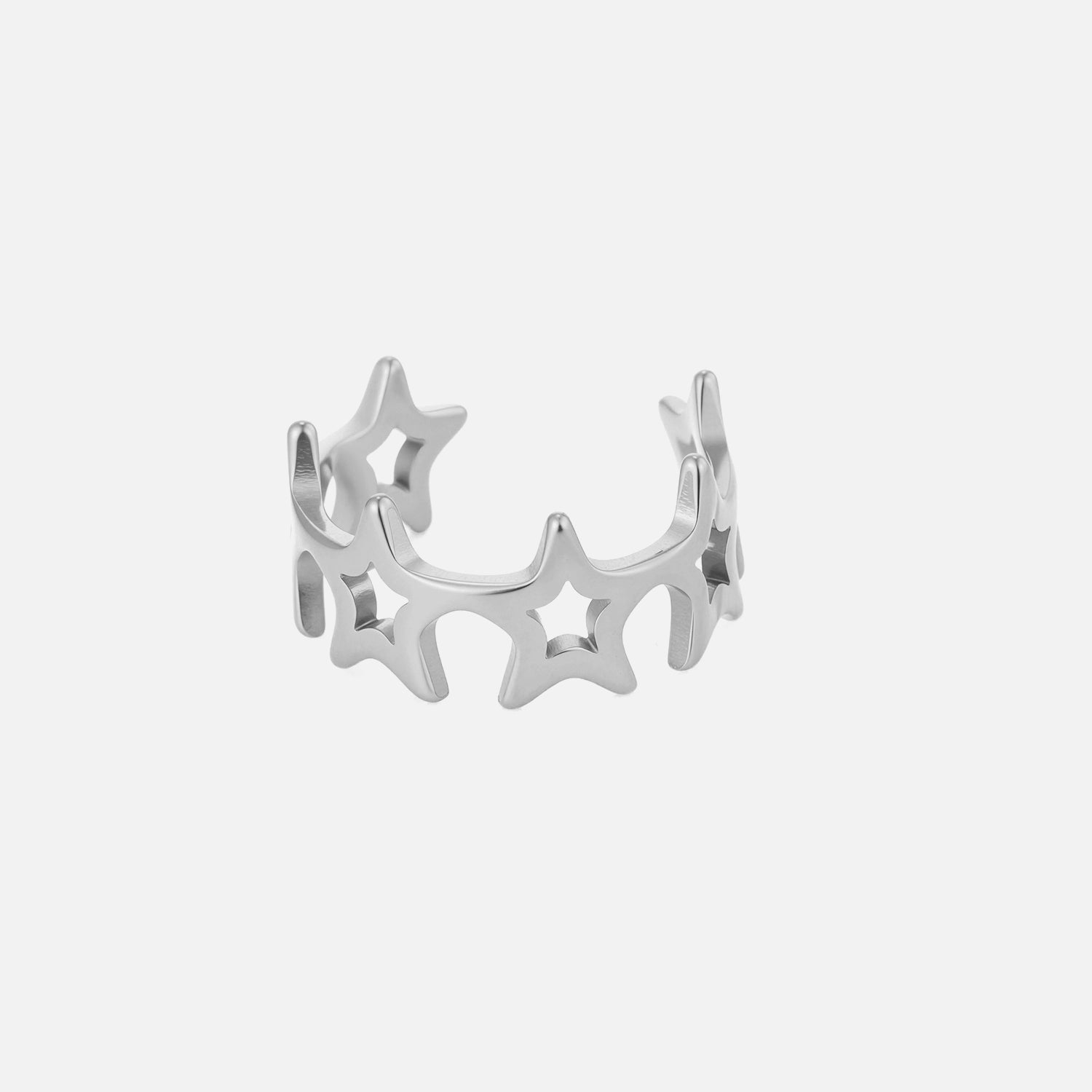 Ear cuff verbonden sterren zilver - Desieradenconcurrent.nl