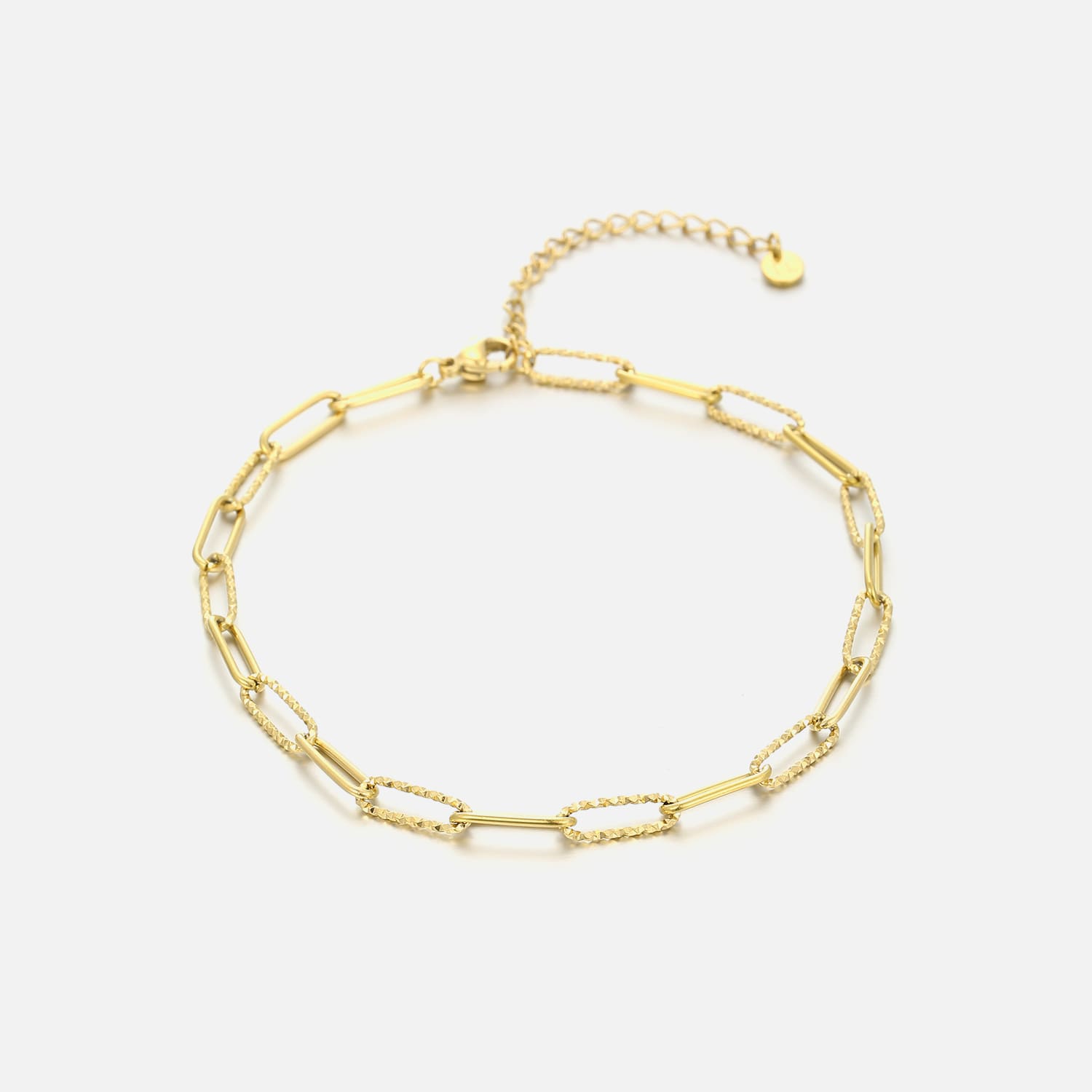 Enkelband fancy paperclip goud - Desieradenconcurrent.nl