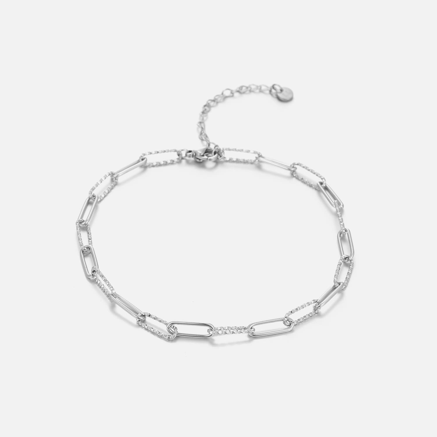 Enkelband fancy paperclip zilver - Desieradenconcurrent.nl
