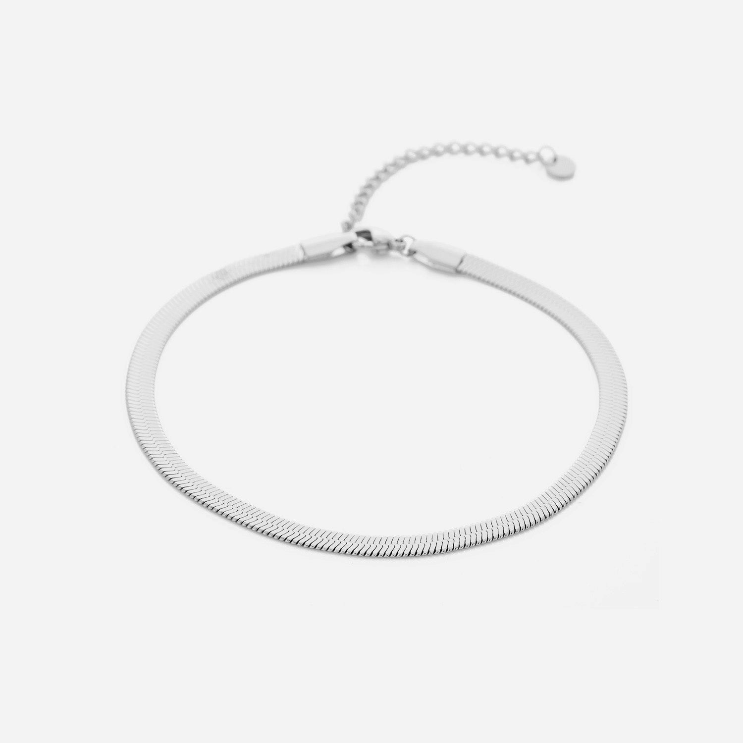 Enkelband platte schakel 4mm zilver - Desieradenconcurrent.nl