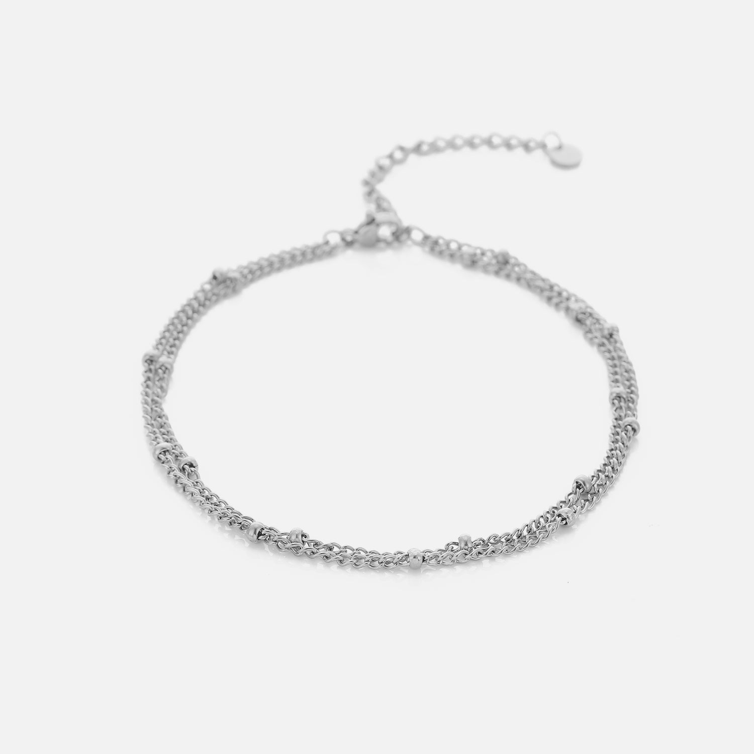 Enkelband tweelaags dikke balletjes zilver - Desieradenconcurrent.nl