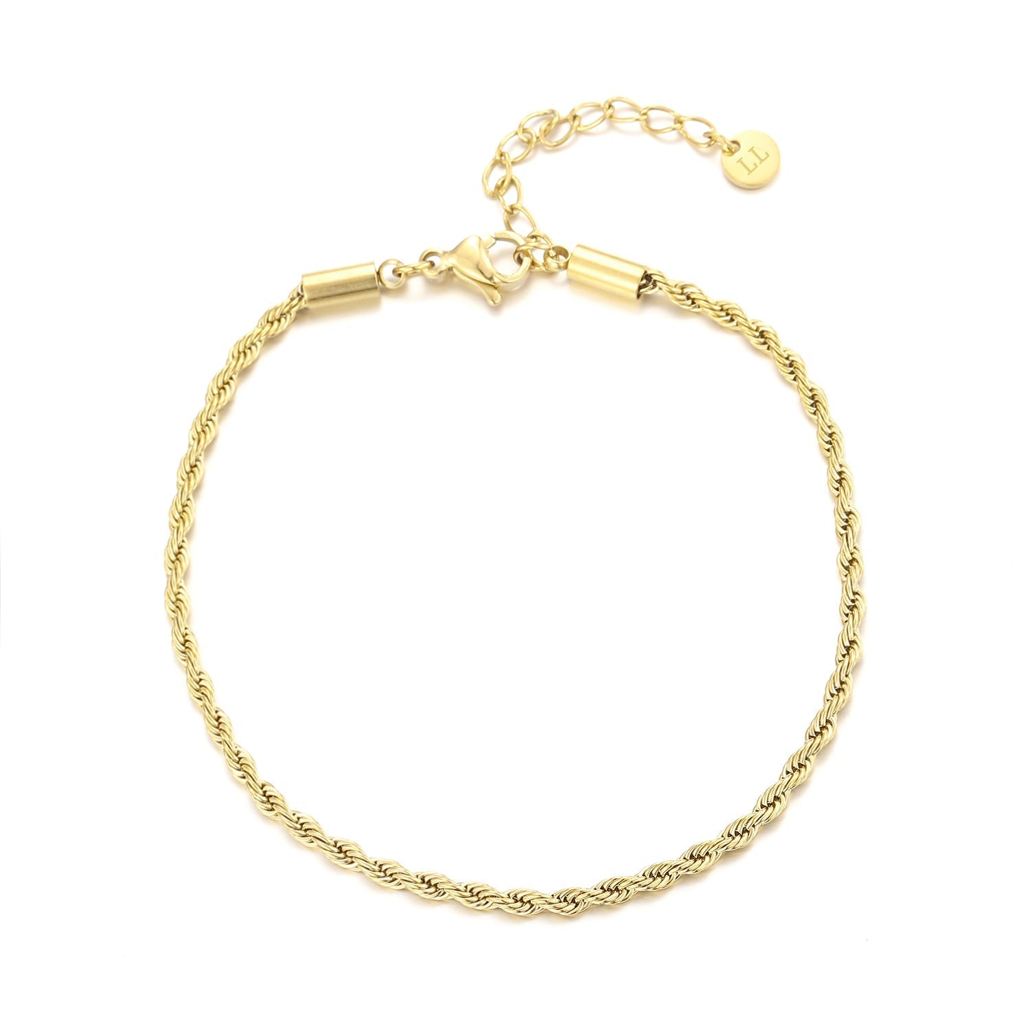 Gedraaide armband 2mm goud - Desieradenconcurrent.nl