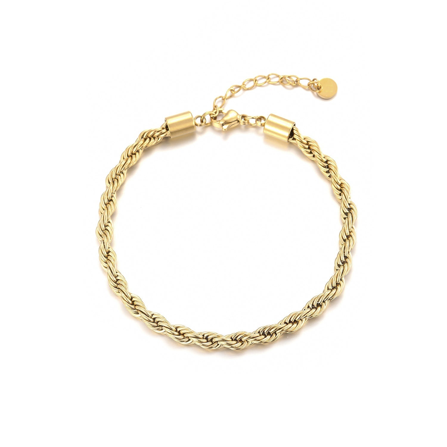 Gedraaide armband 4mm goud - Desieradenconcurrent.nl