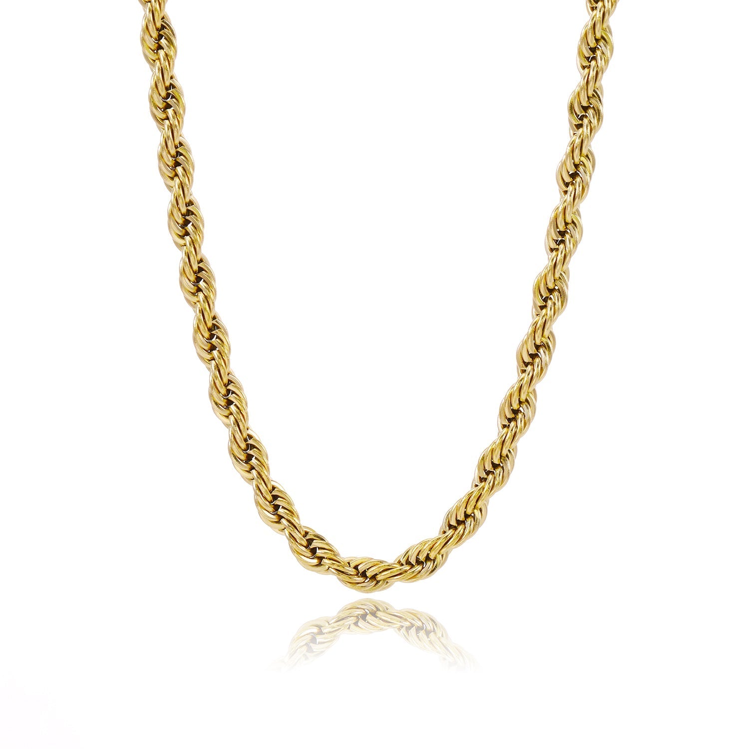 Gedraaide ketting 4mm goud - Desieradenconcurrent.nl
