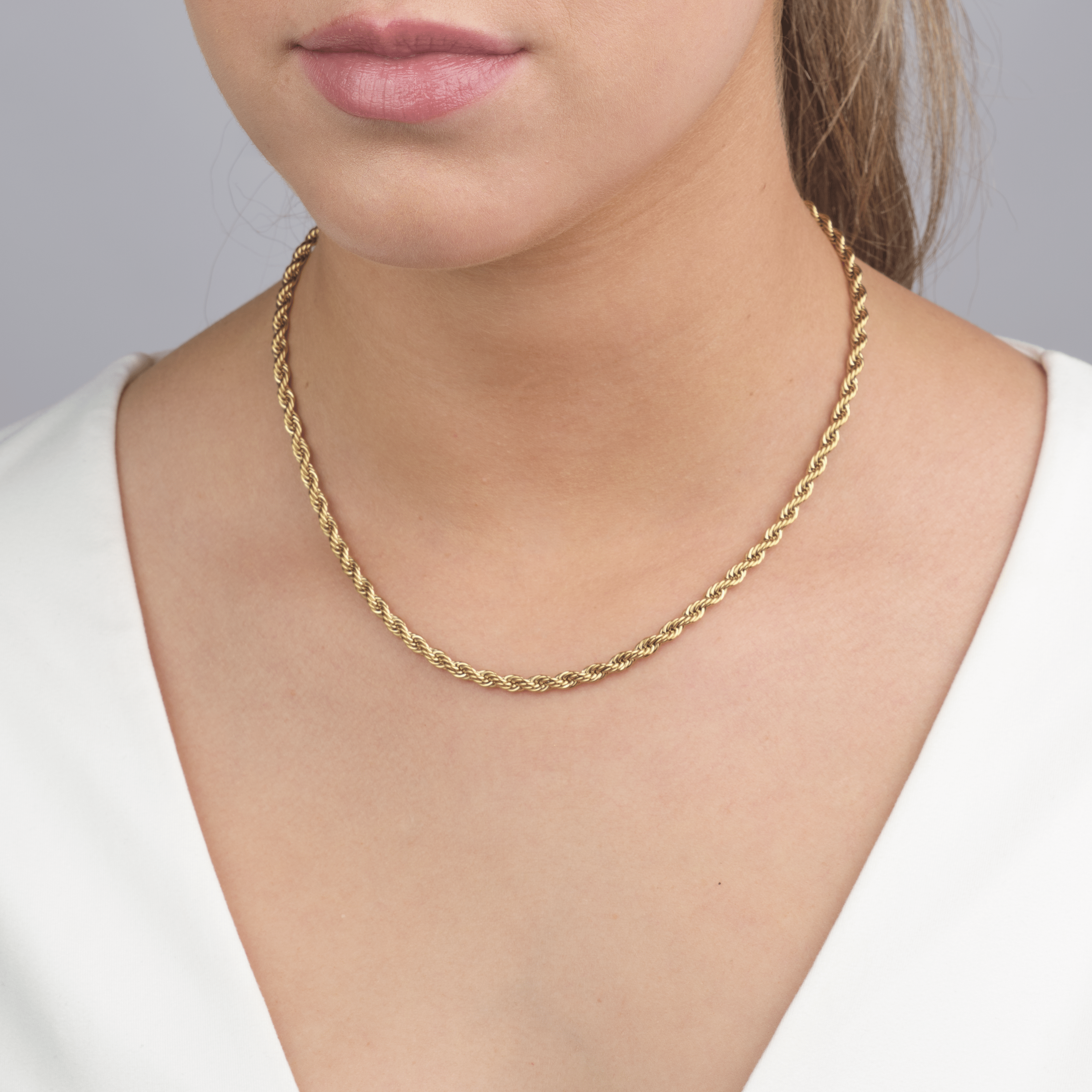 Gedraaide ketting 4mm goud - Desieradenconcurrent.nl