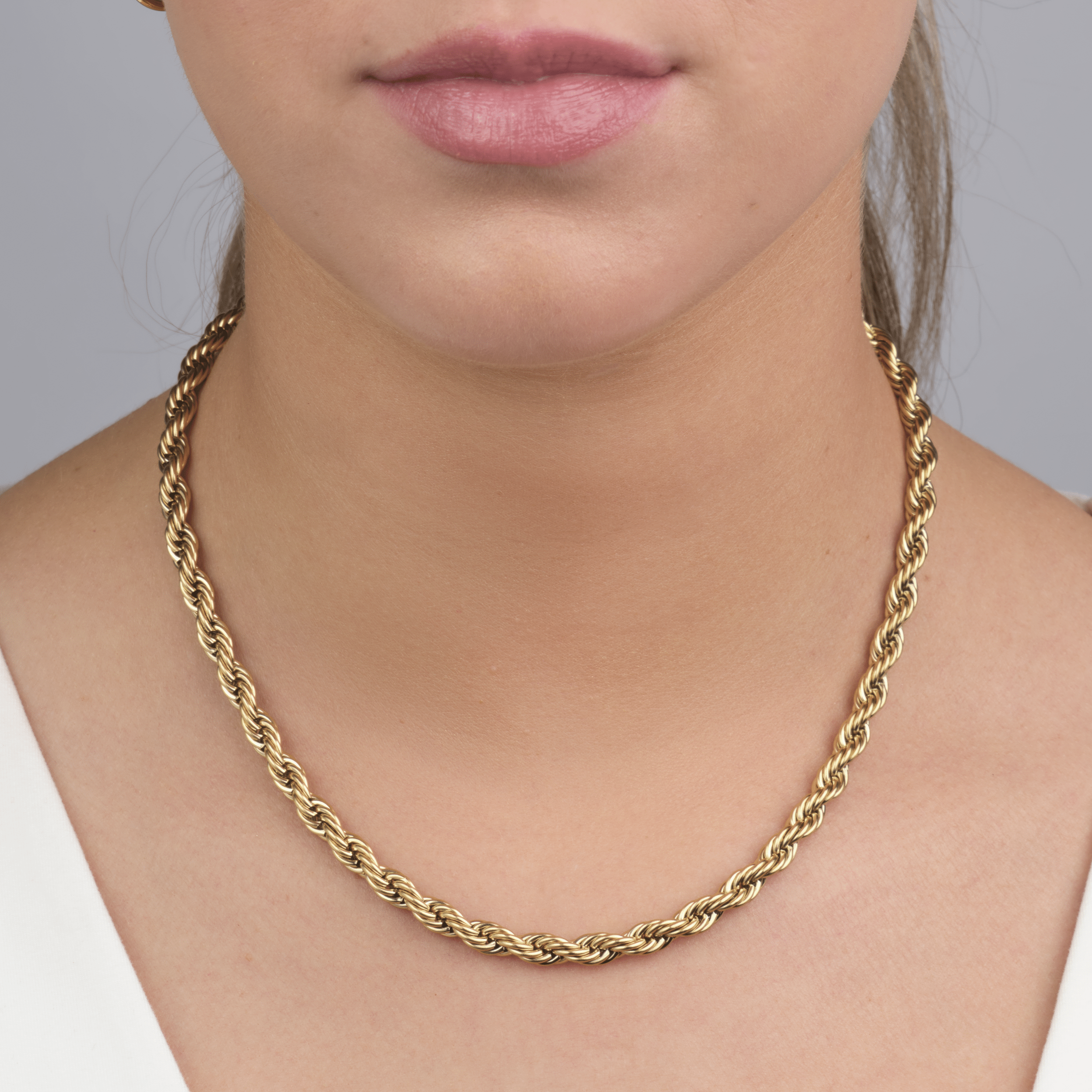 Gedraaide ketting 6mm goud - Desieradenconcurrent.nl