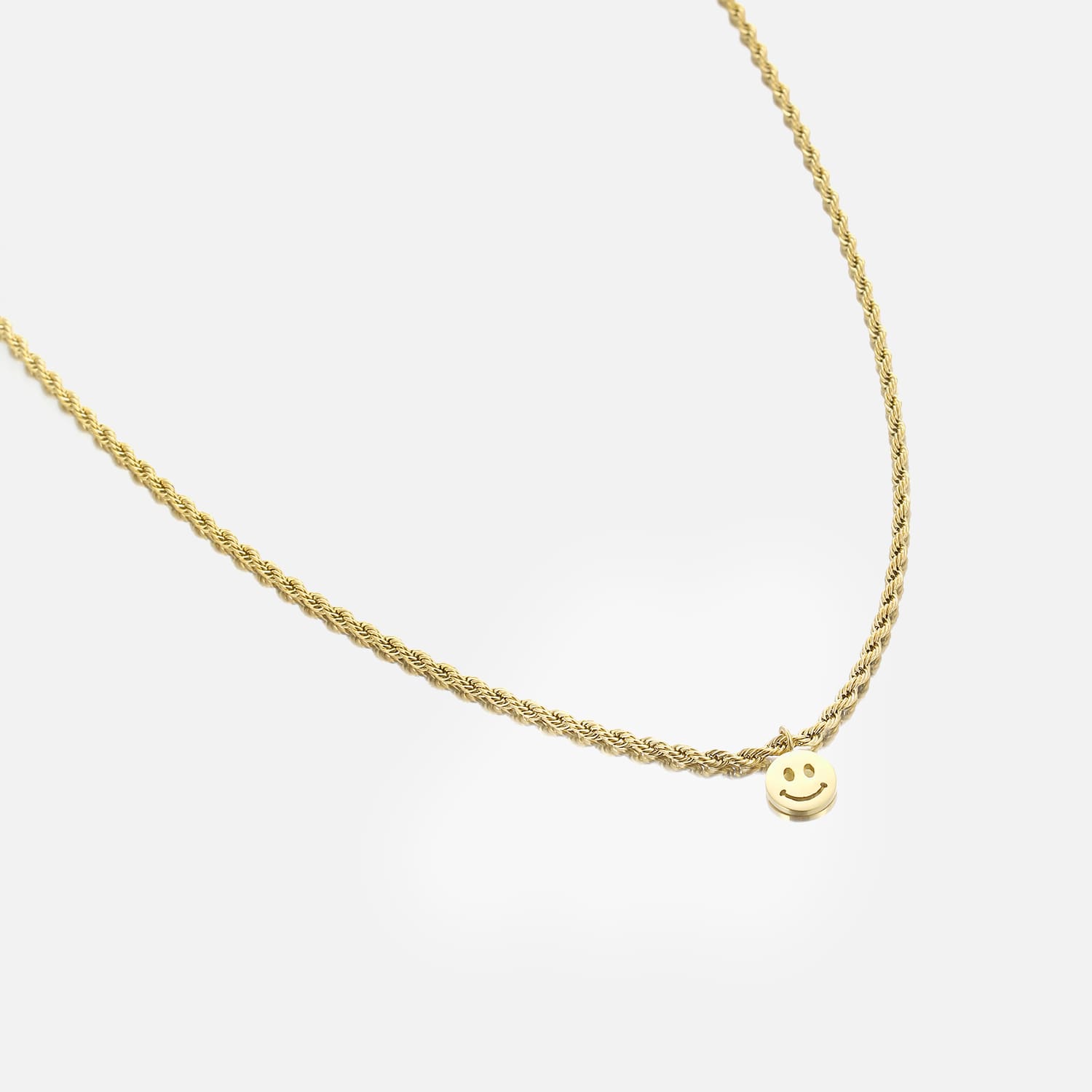 Gedraaide ketting happy goud - Desieradenconcurrent.nl
