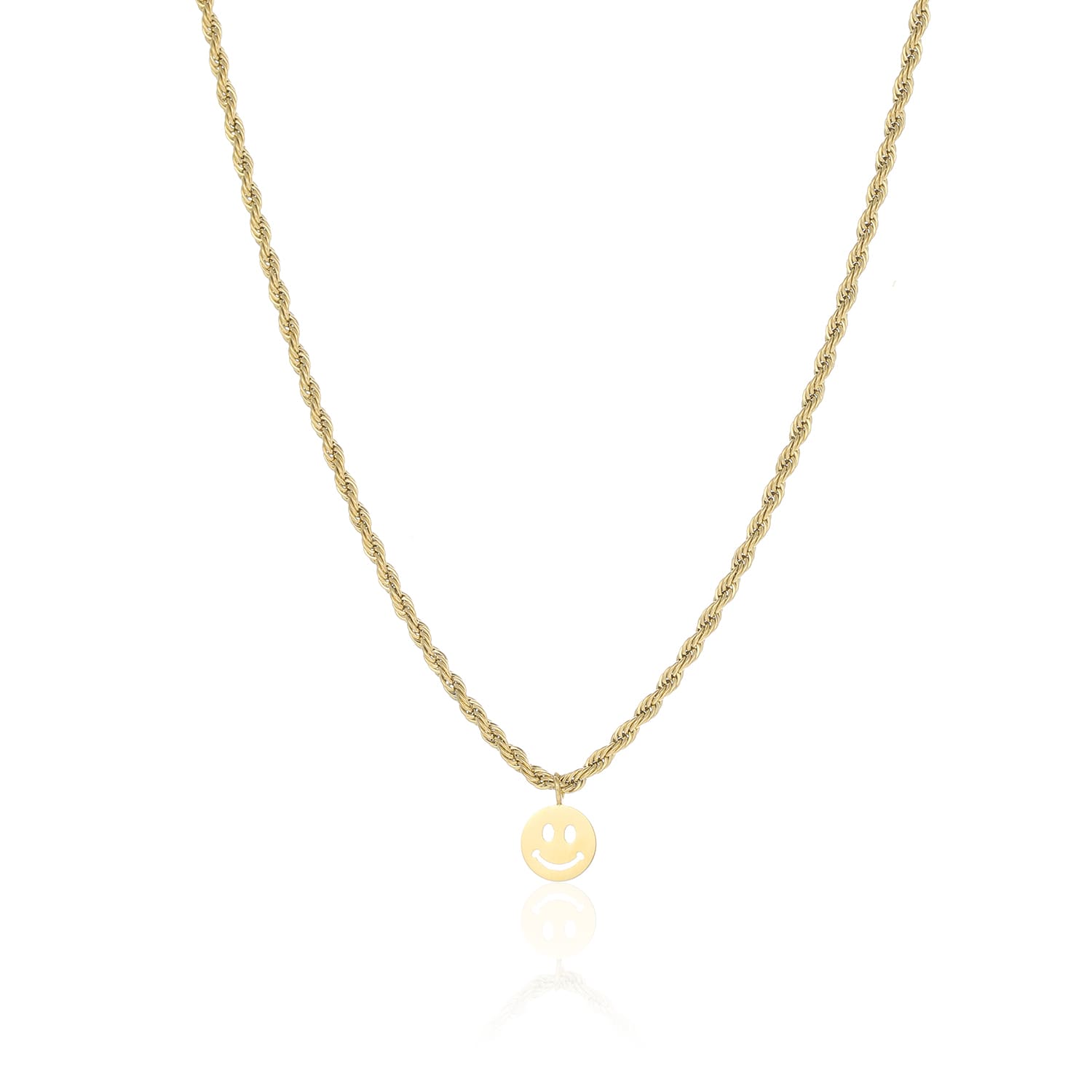 Gedraaide ketting happy goud - Desieradenconcurrent.nl