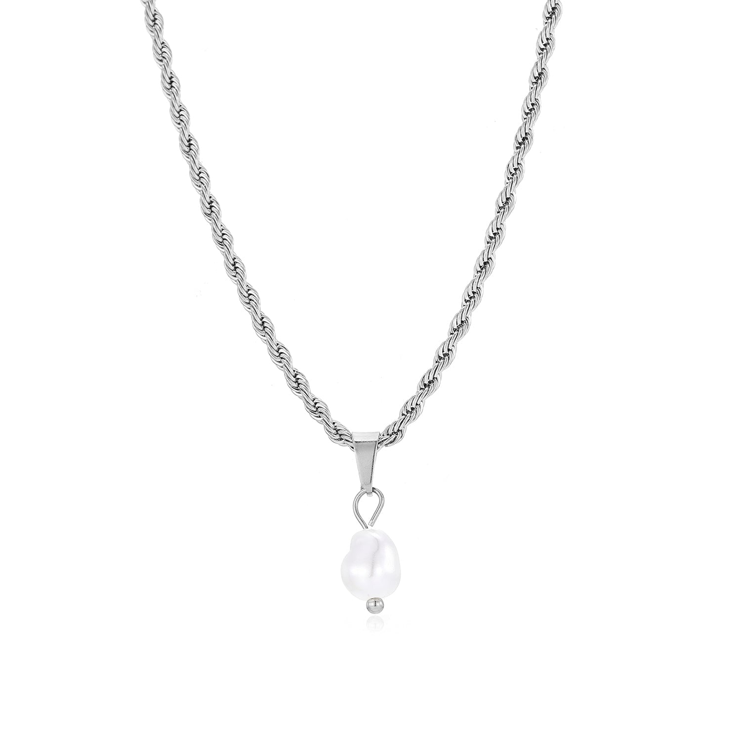 Gedraaide ketting parel zilver - Desieradenconcurrent.nl