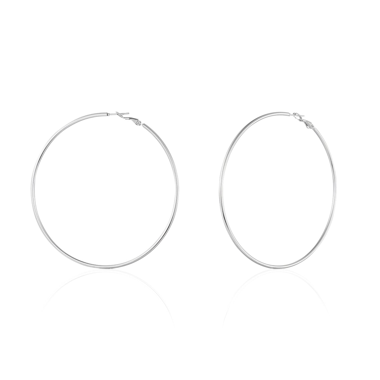 Grote hoops oorbellen zilver - Desieradenconcurrent.nl