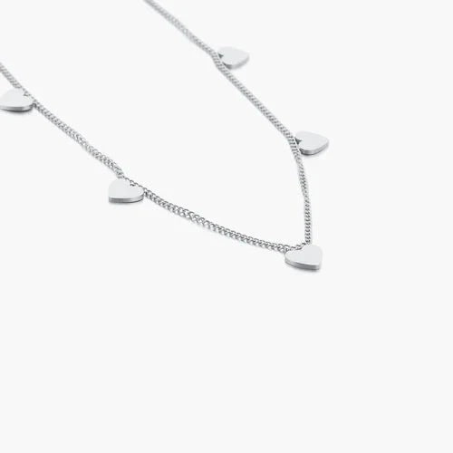 Hartjes ketting zilver - Desieradenconcurrent.nl