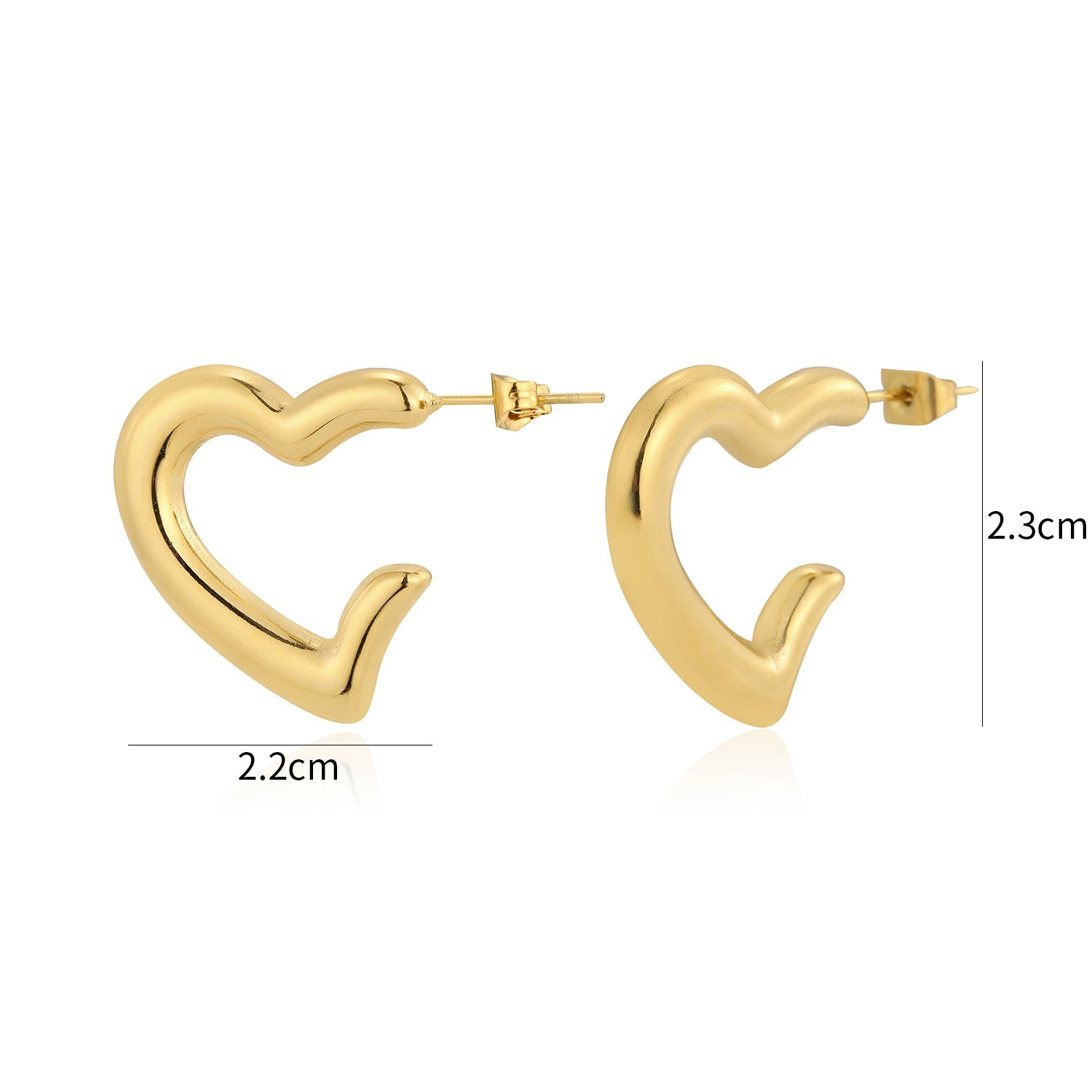 Hoops gevormd hart goud - Desieradenconcurrent.nl