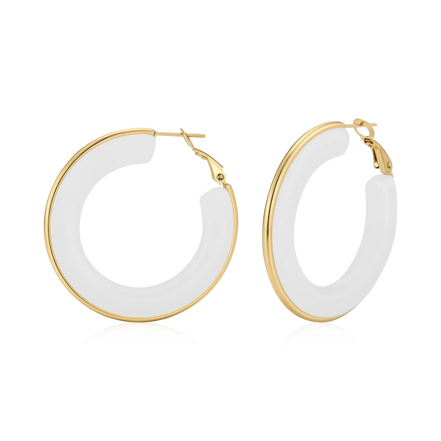 Hoops groot wit goud - Desieradenconcurrent.nl