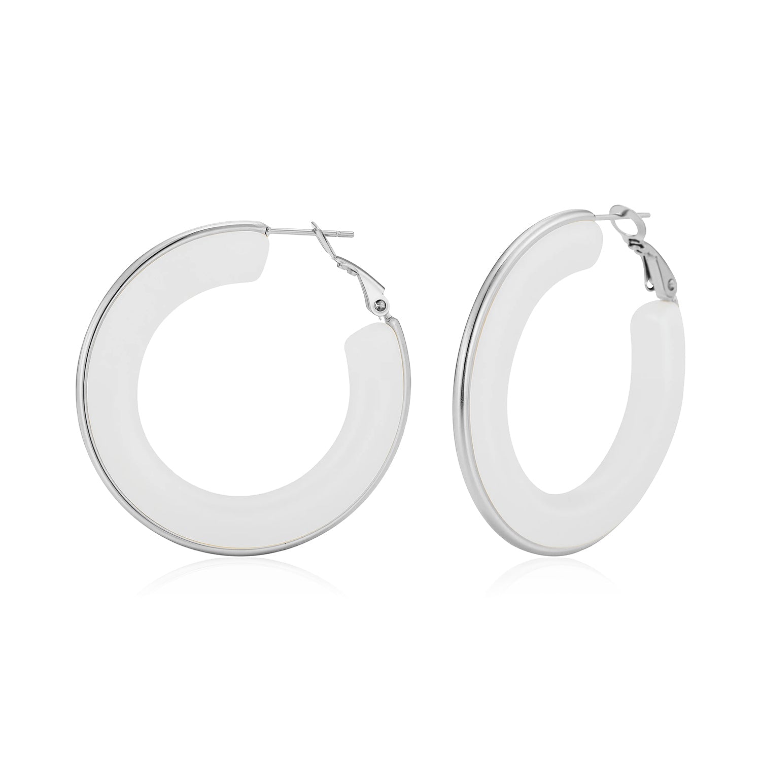 Hoops groot wit zilver - Desieradenconcurrent.nl