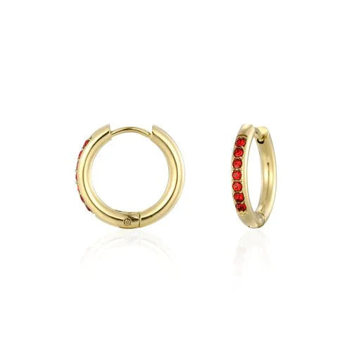 Hoops met steentjes rood/goud - Desieradenconcurrent.nl