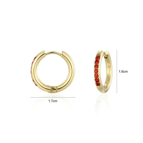 Hoops met steentjes rood/goud - Desieradenconcurrent.nl
