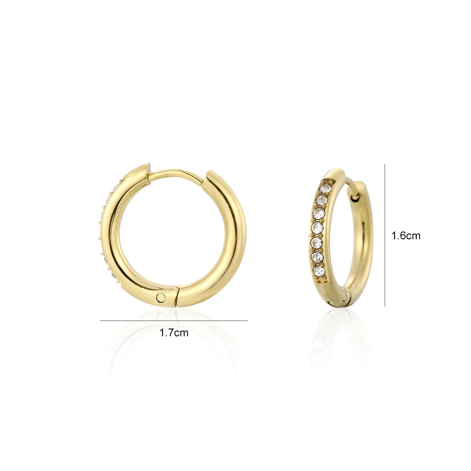 Hoops met steentjes wit/goud - Desieradenconcurrent.nl