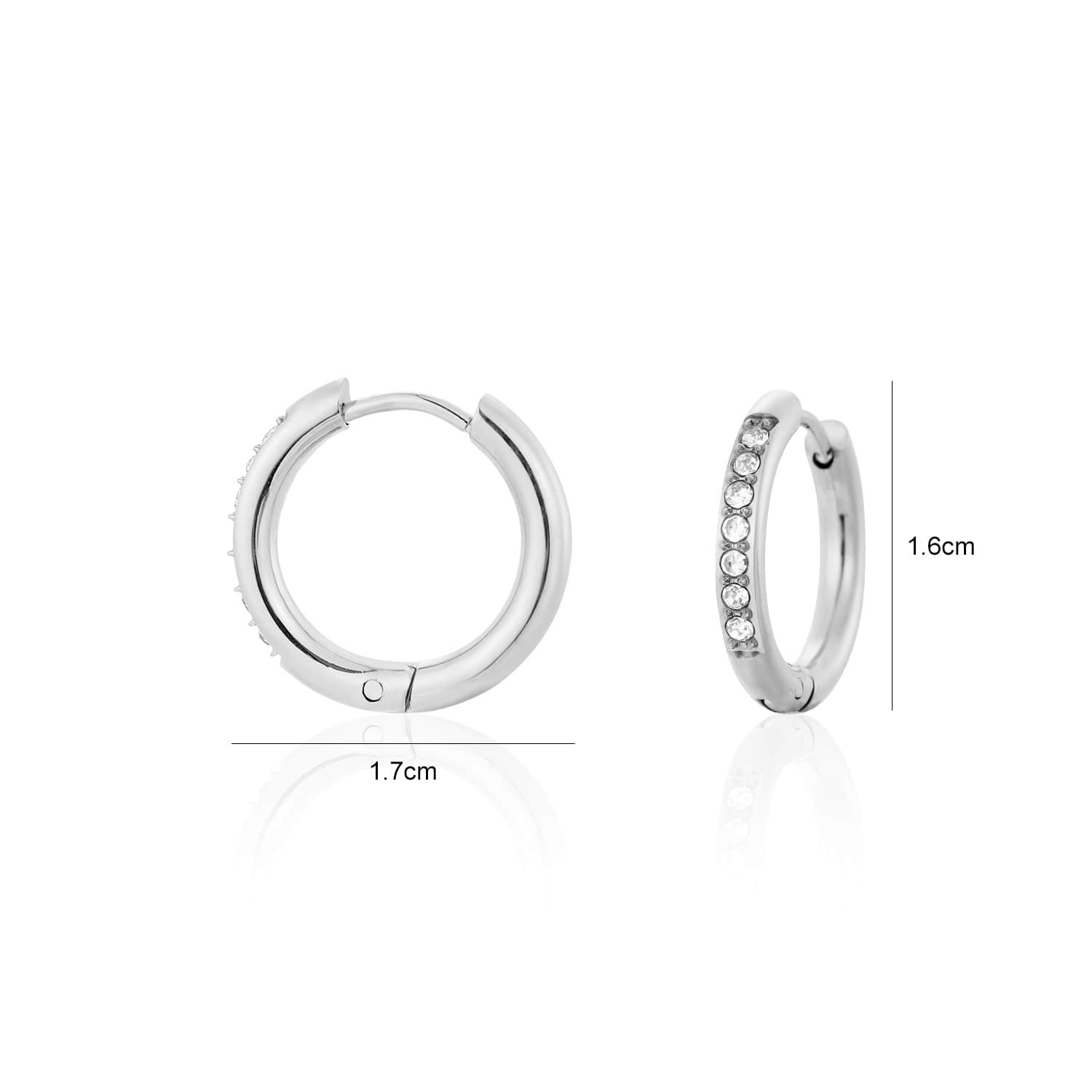 Hoops met steentjes wit/zilver - Desieradenconcurrent.nl