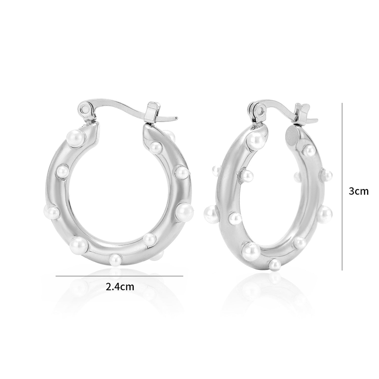 Hoops parels zilver - Desieradenconcurrent.nl