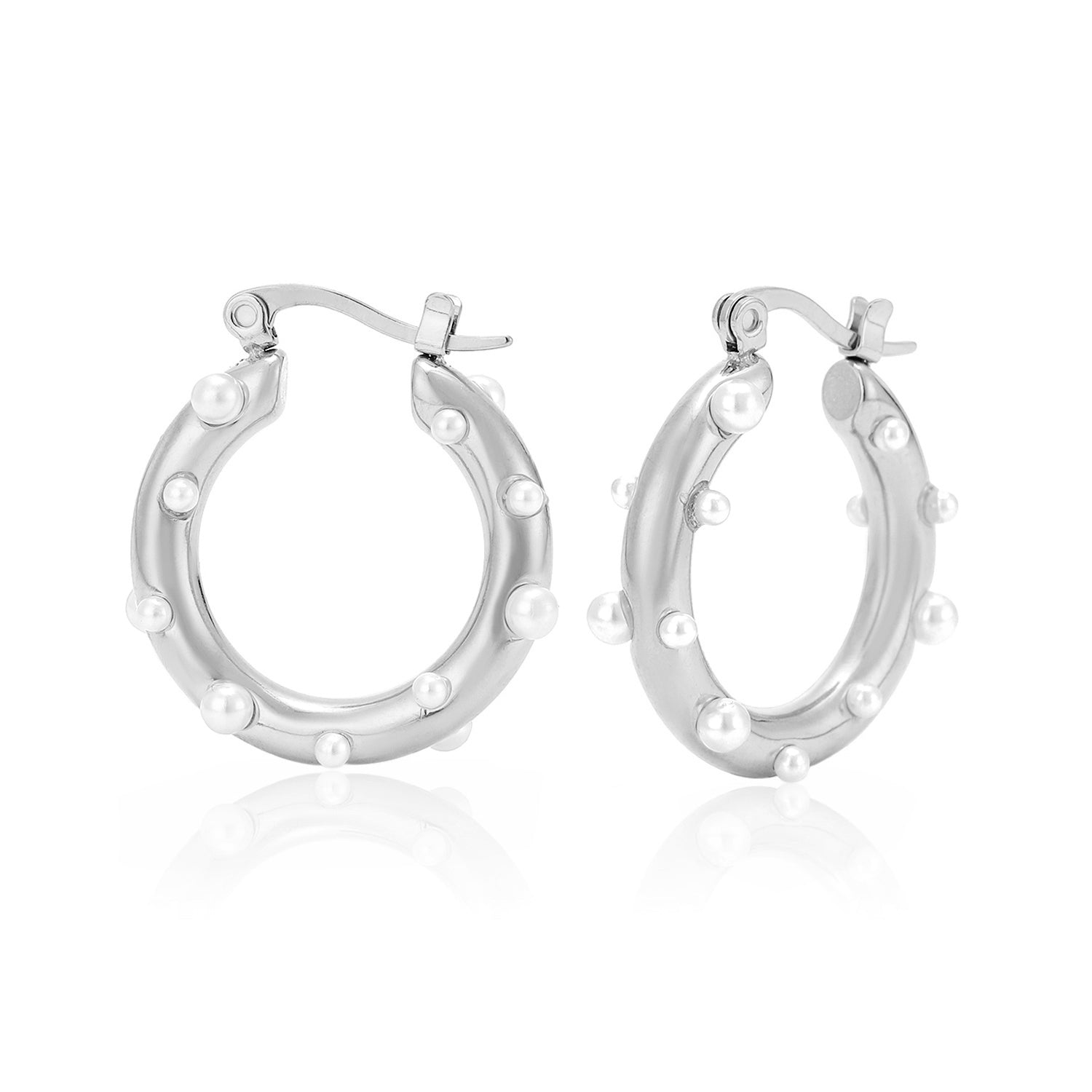Hoops parels zilver - Desieradenconcurrent.nl