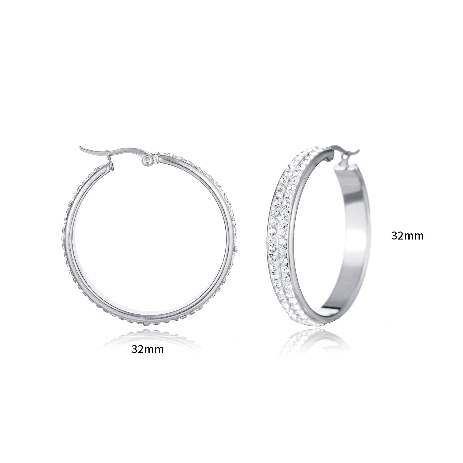 Hoops steentjes zilver groot - Desieradenconcurrent.nl