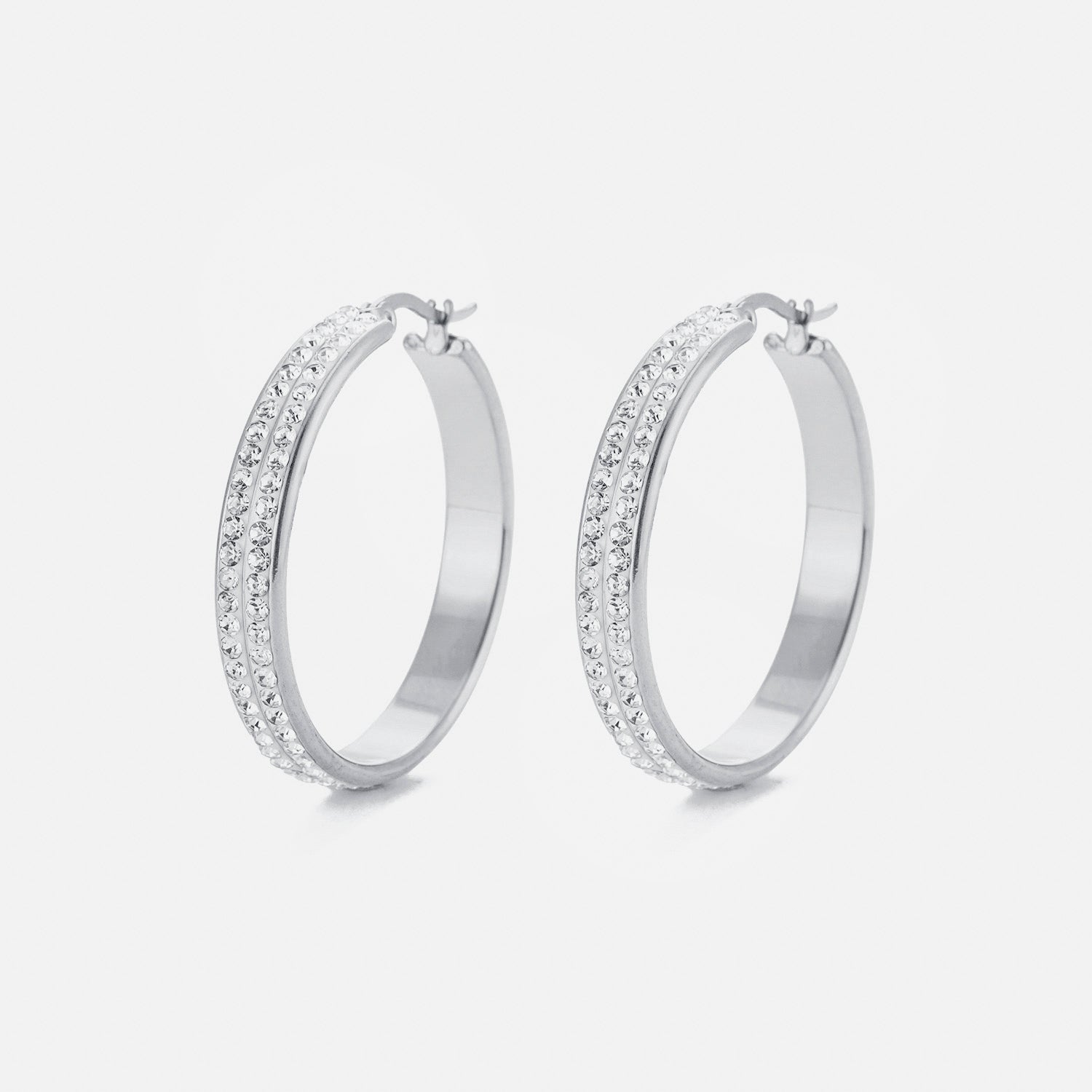 Hoops steentjes zilver groot - Desieradenconcurrent.nl