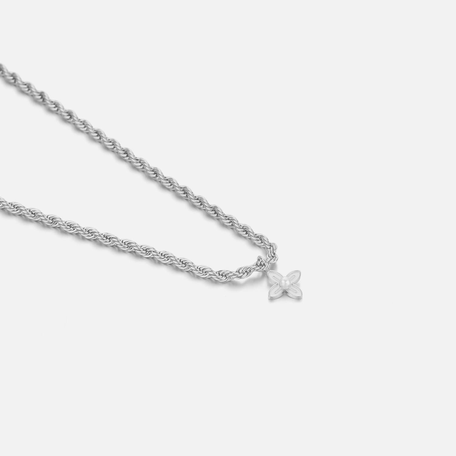 Ketting bloem zilver - Desieradenconcurrent.nl