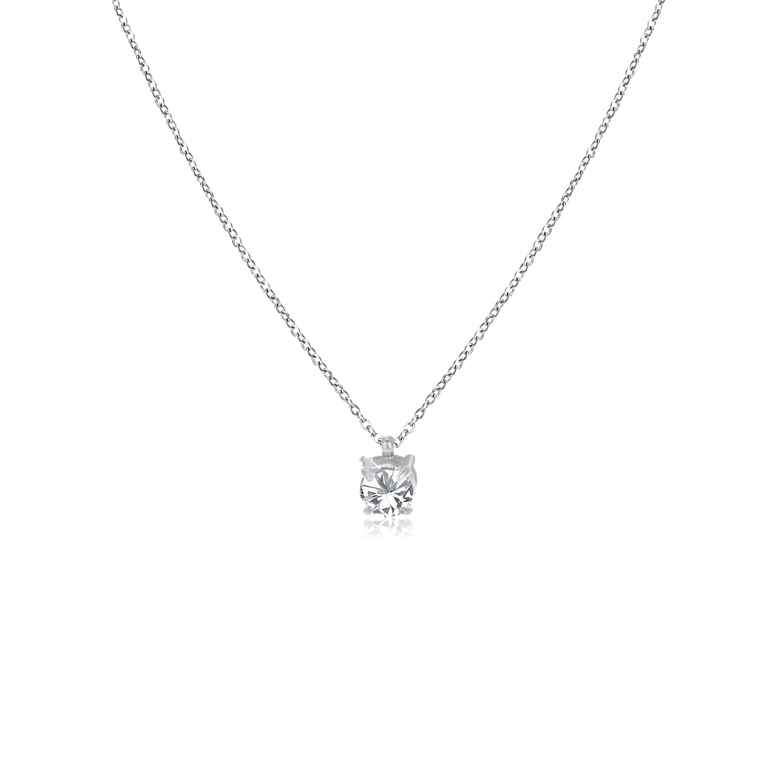 Ketting diamantje zilver - Desieradenconcurrent.nl