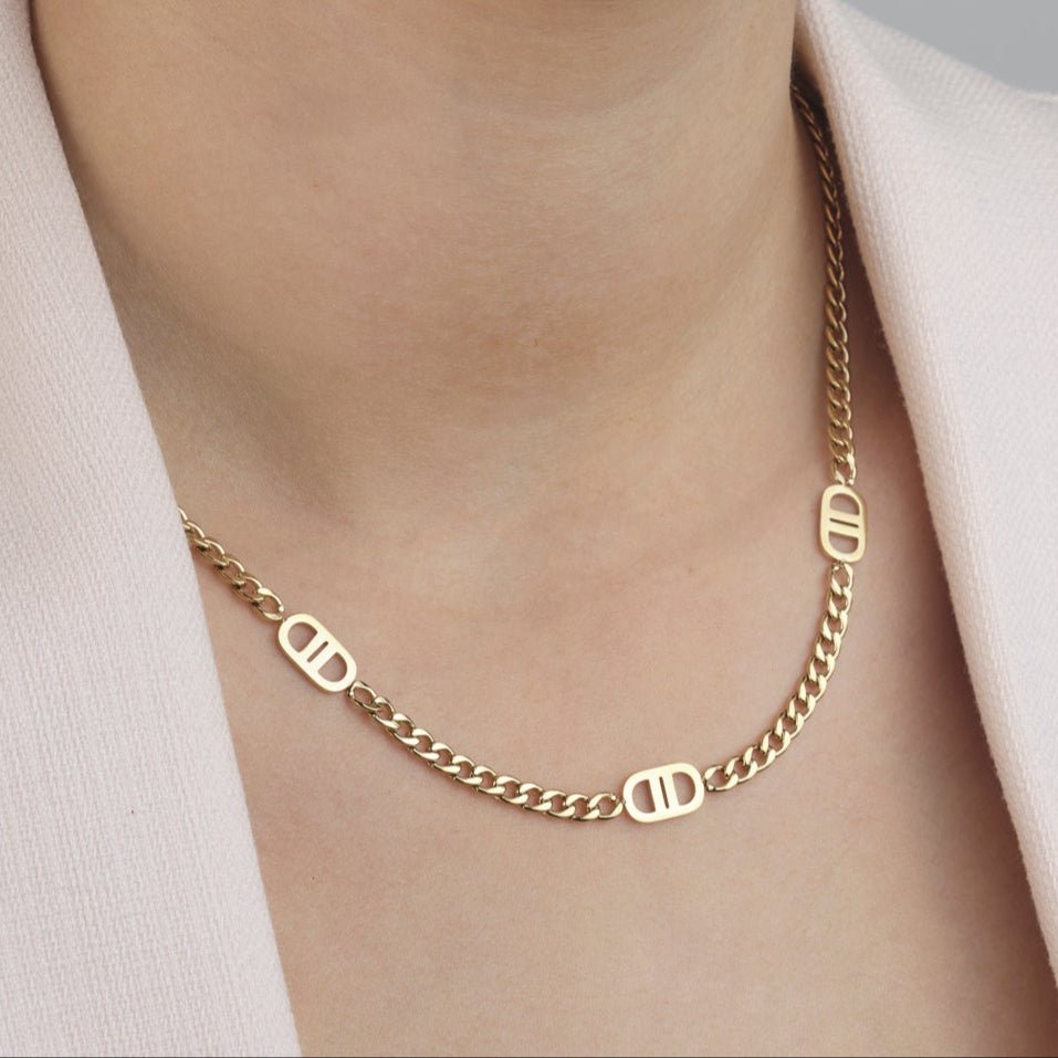 Ketting double D goud - Desieradenconcurrent.nl