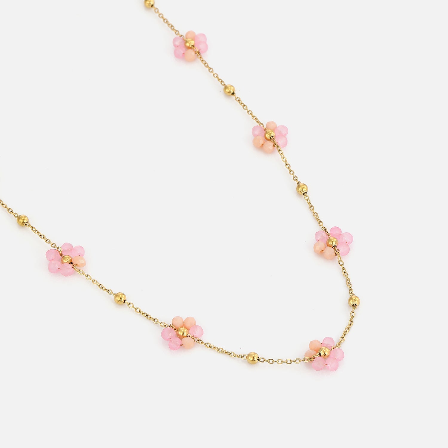 Ketting fancy flower goud - Desieradenconcurrent.nl