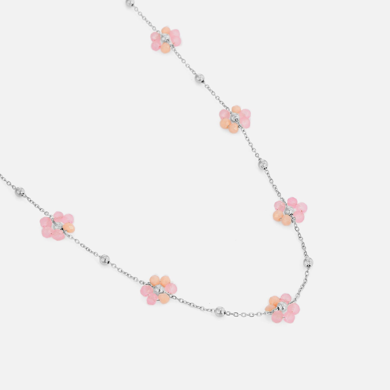 Ketting fancy flower zilver - Desieradenconcurrent.nl
